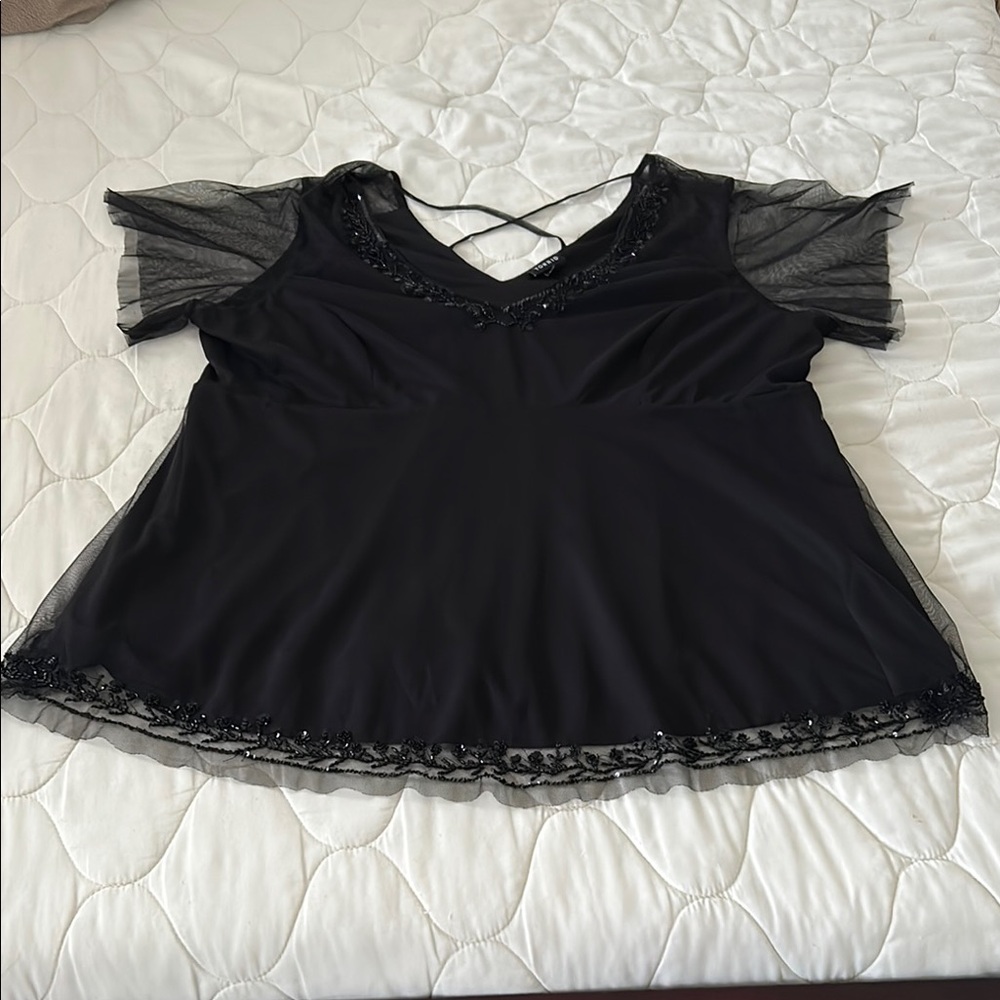 Torrid Beaded Elegant Black Women's Top